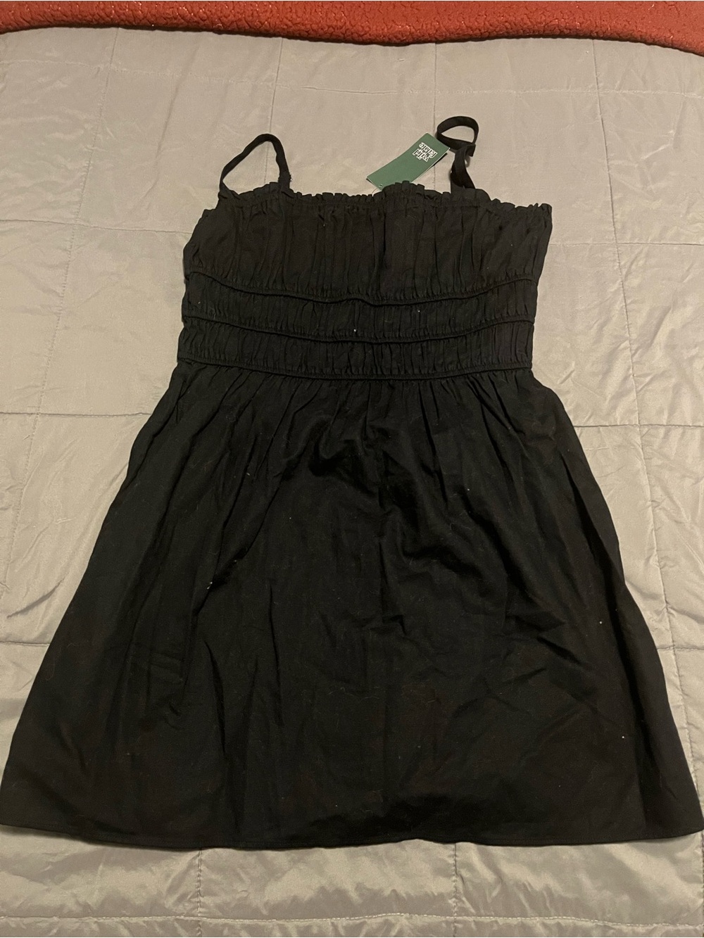 wild fable Black Smocked Strap Mini Dress